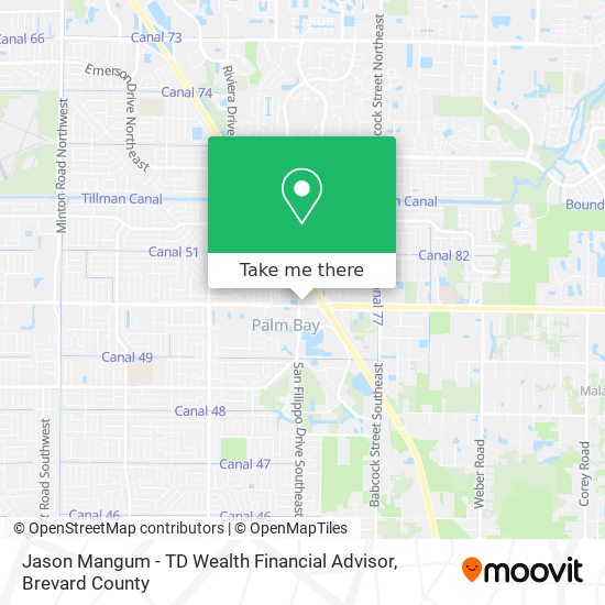 Mapa de Jason Mangum - TD Wealth Financial Advisor