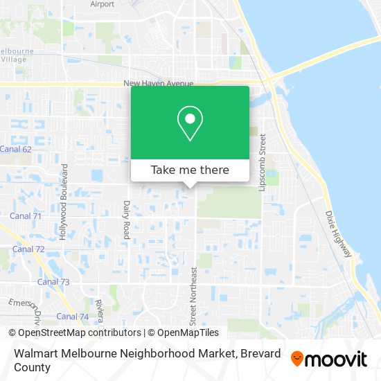 Mapa de Walmart Melbourne Neighborhood Market