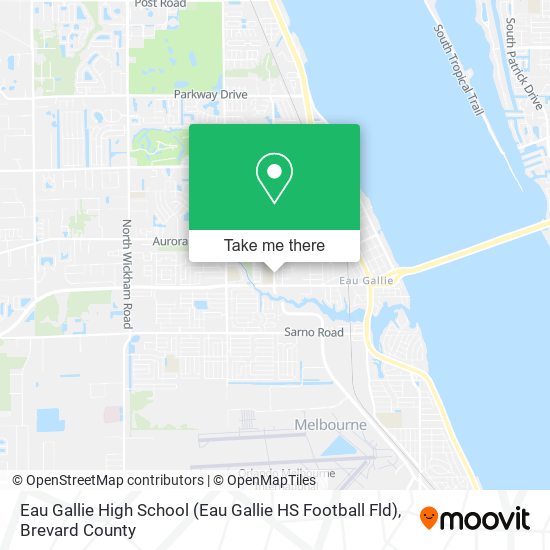 Eau Gallie High School (Eau Gallie HS Football Fld) map