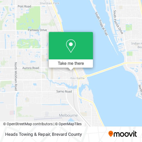 Heads Towing & Repair map