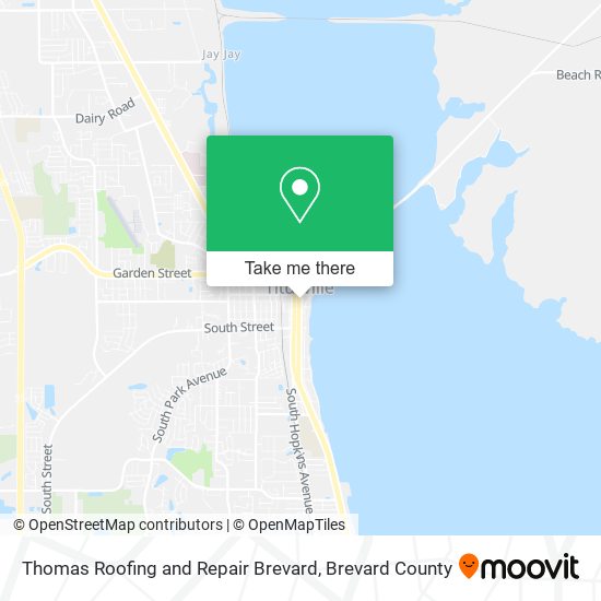 Thomas Roofing and Repair Brevard map