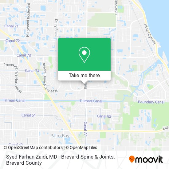 Syed Farhan Zaidi, MD - Brevard Spine & Joints map