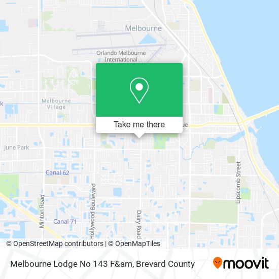 Melbourne Lodge No 143 F&am map