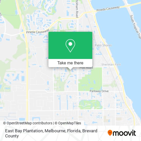 Mapa de East Bay Plantation, Melbourne, Florida
