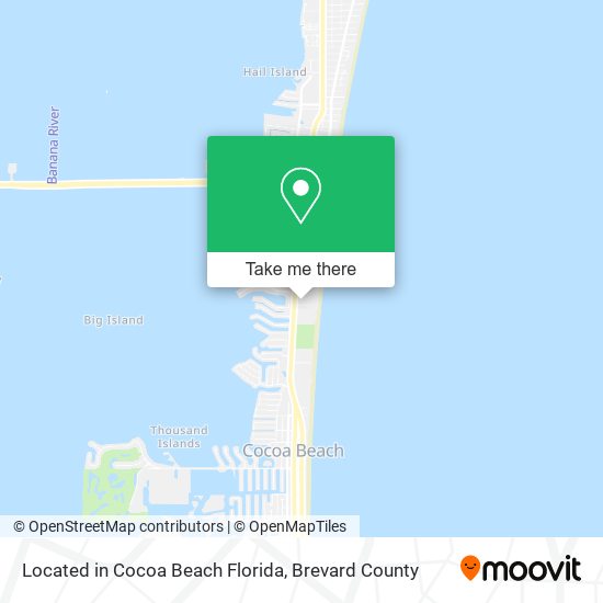 Mapa de Located in Cocoa Beach Florida