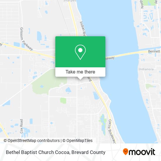 Bethel Baptist Church Cocoa map