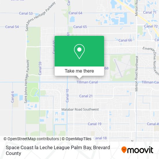 Space Coast la Leche League Palm Bay map