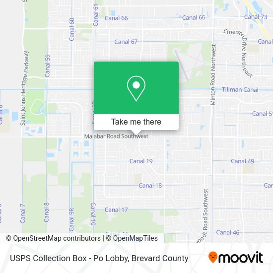 USPS Collection Box - Po Lobby map