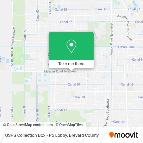 USPS Collection Box - Po Lobby map