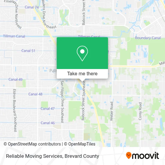 Reliable Moving Services map