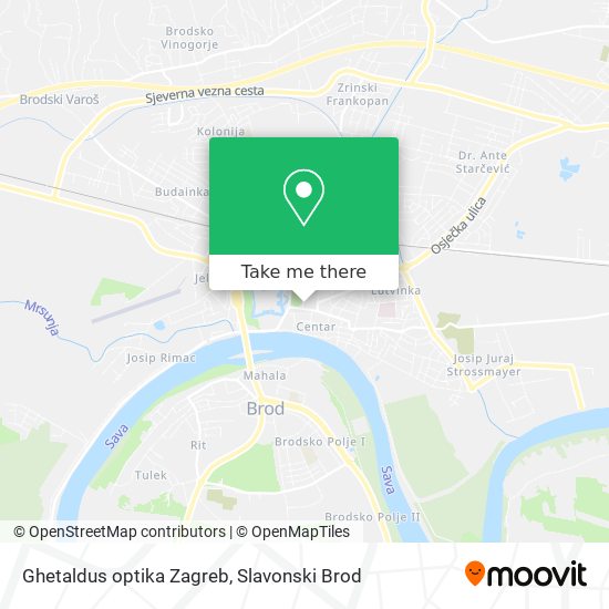 Ghetaldus optika Zagreb map