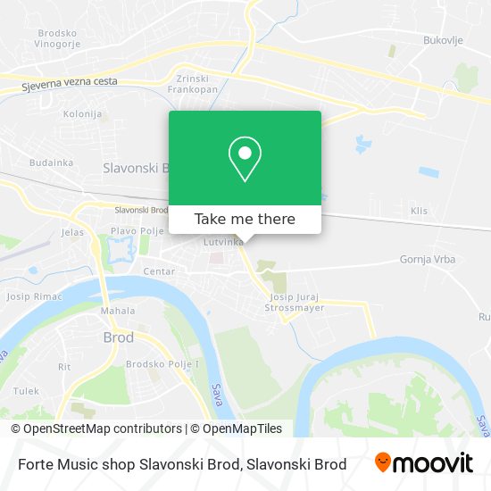 Forte Music shop Slavonski Brod map