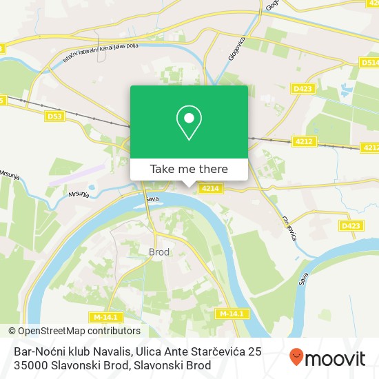 Bar-Noćni klub Navalis, Ulica Ante Starčevića 25 35000 Slavonski Brod map