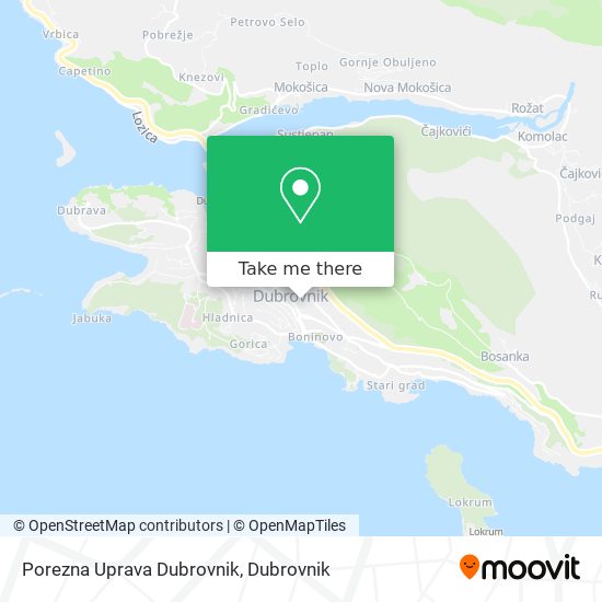 Porezna Uprava Dubrovnik map