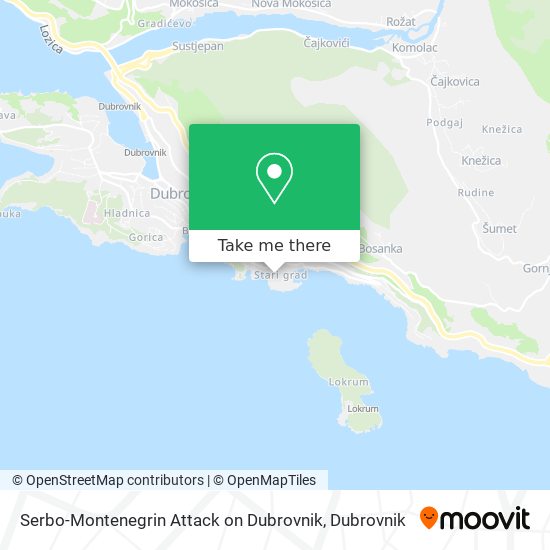 Serbo-Montenegrin Attack on Dubrovnik map