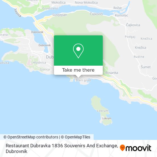 Restaurant Dubravka 1836 Souvenirs And Exchange map