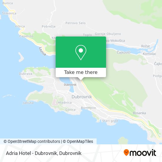 Adria Hotel - Dubrovnik map