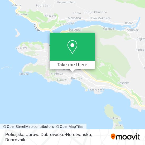 Policijska Uprava Dubrovačko-Neretvanska map