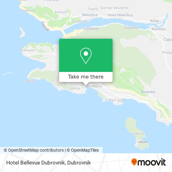 Hotel Bellevue Dubrovnik map