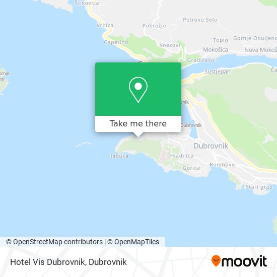Hotel Vis Dubrovnik map
