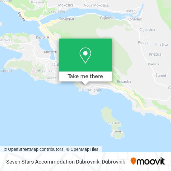 Seven Stars Accommodation Dubrovnik map