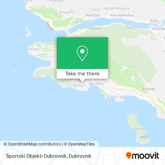 Športski Objekti Dubrovnik map