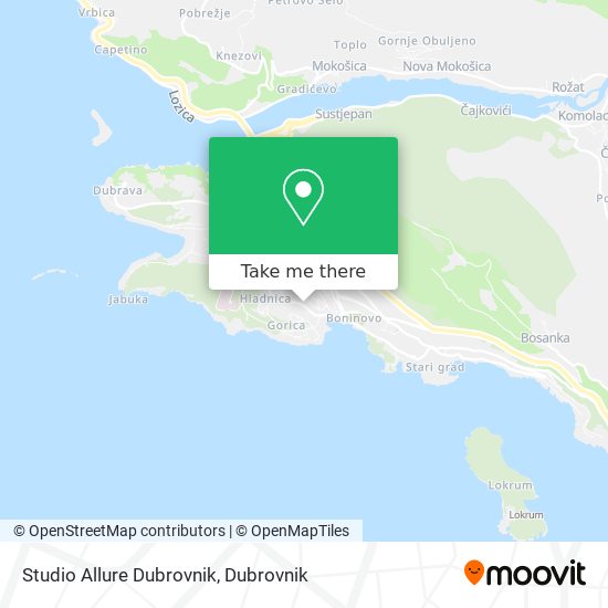 Studio Allure Dubrovnik map
