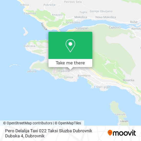 Pero Delalija Taxi 022 Taksi Sluzba Dubrovnik Dubska 4 map