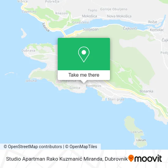 Studio Apartman Rako Kuzmanić Miranda map