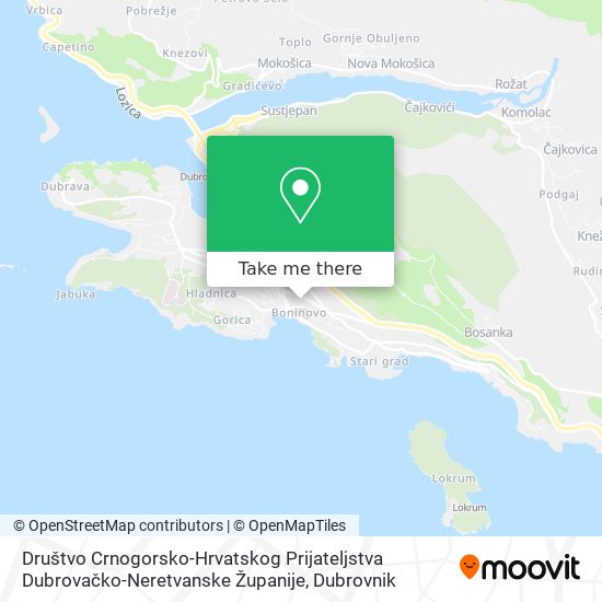 Društvo Crnogorsko-Hrvatskog Prijateljstva Dubrovačko-Neretvanske Županije map