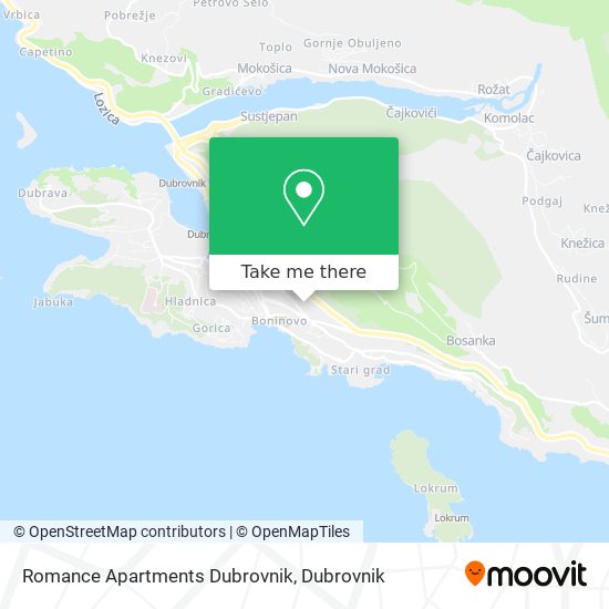 Romance Apartments Dubrovnik map