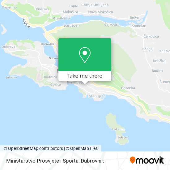 Ministarstvo Prosvjete i Sporta map