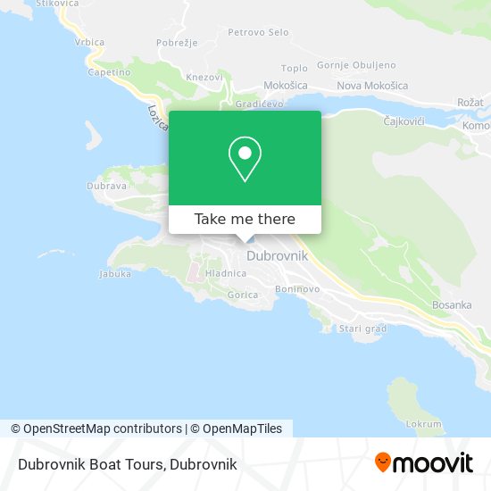 Dubrovnik Boat Tours map
