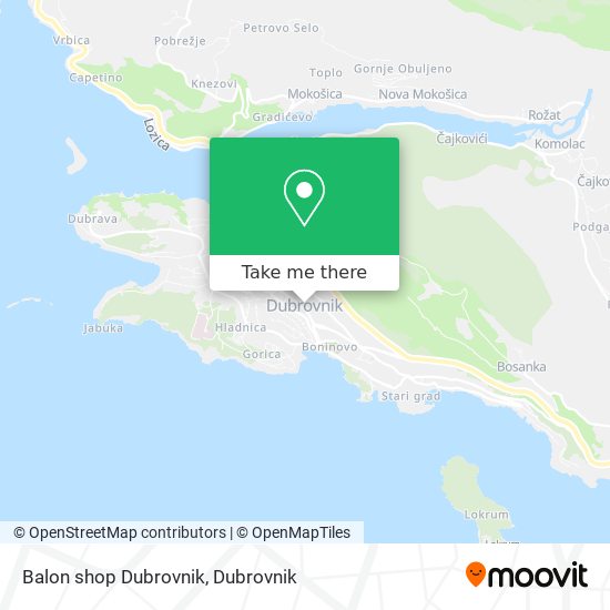 Balon shop Dubrovnik map