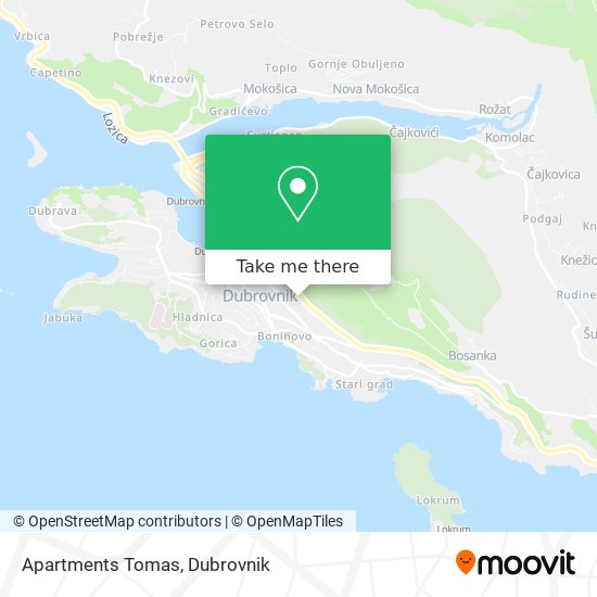 Apartments Tomas map