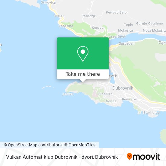 Vulkan Automat klub Dubrovnik - dvori map