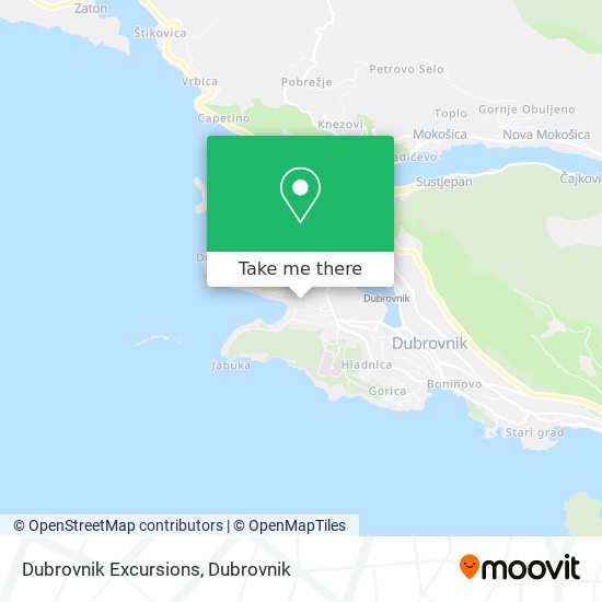 Dubrovnik Excursions map