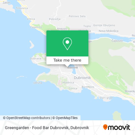 Greengarden - Food Bar Dubrovnik map