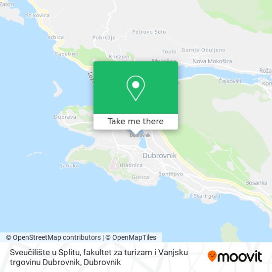 Sveučilište u Splitu, fakultet za turizam i Vanjsku trgovinu Dubrovnik map