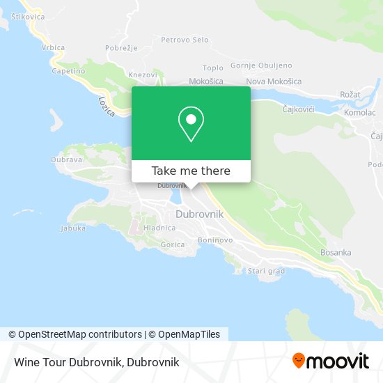 Wine Tour Dubrovnik map