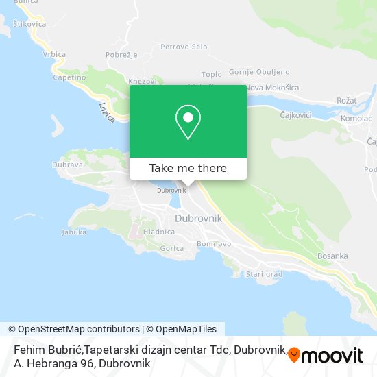 Fehim Bubrić,Tapetarski dizajn centar Tdc, Dubrovnik, A. Hebranga 96 map