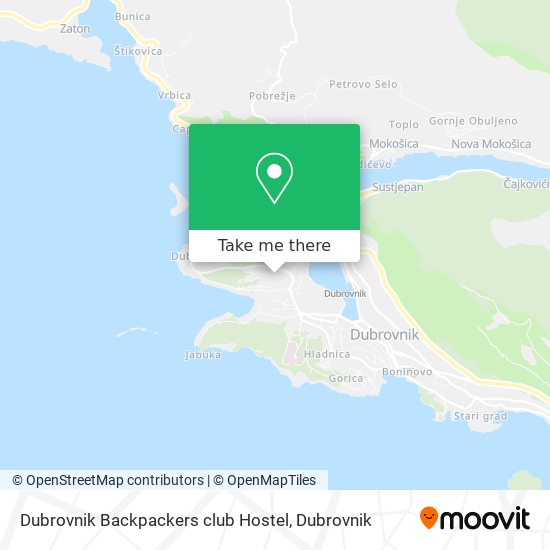 Dubrovnik Backpackers club Hostel map