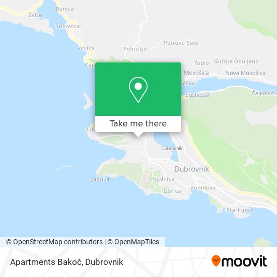 Apartments Bakoč map