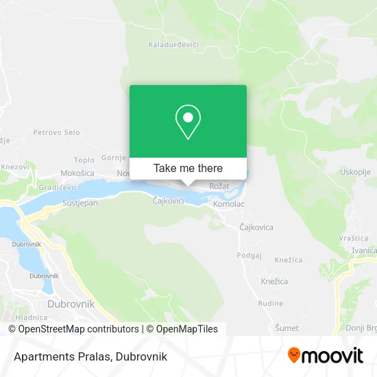 Apartments Pralas map