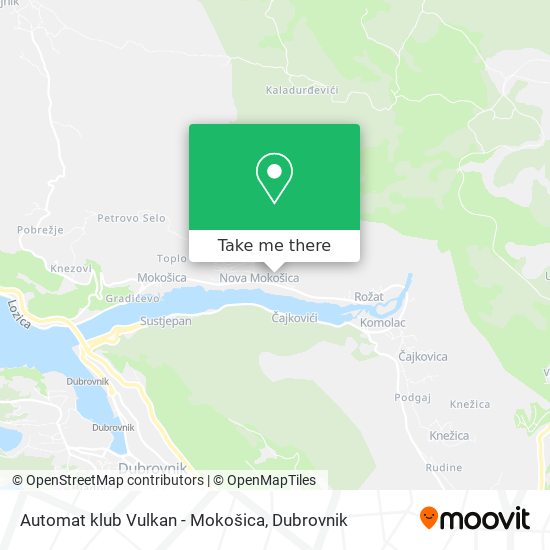 Automat klub Vulkan - Mokošica map