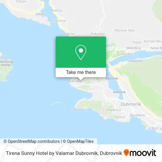 Tirena Sunny Hotel by Valamar Dubrovnik map