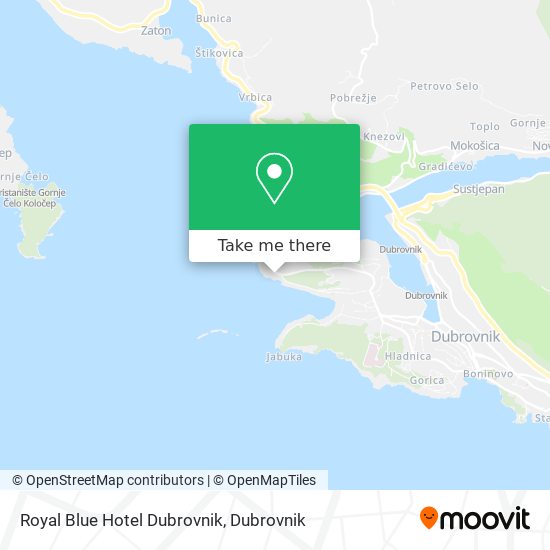 Royal Blue Hotel Dubrovnik map