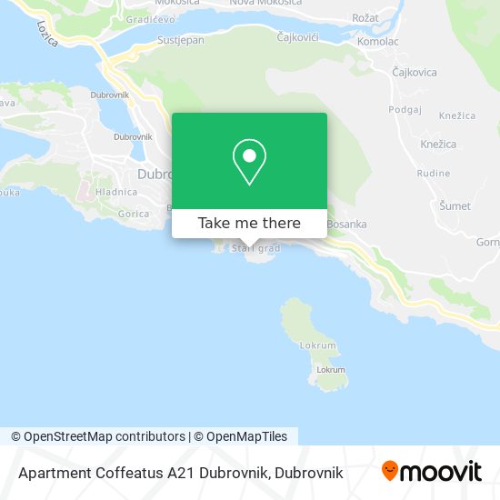 Apartment Coffeatus A21 Dubrovnik map
