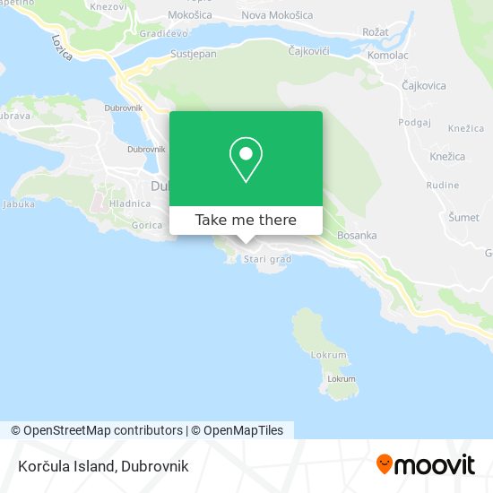 Korčula Island map