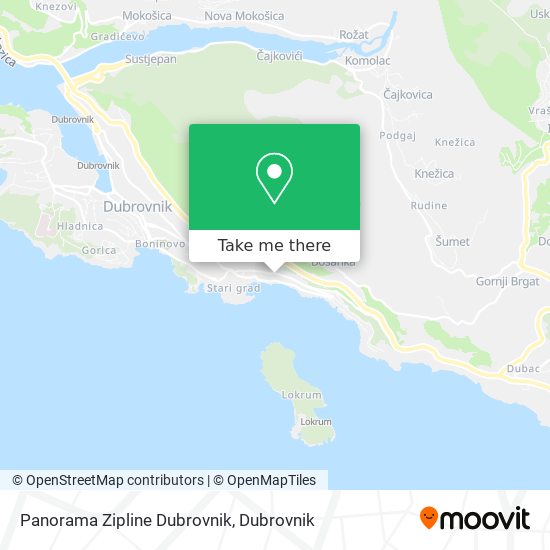 Panorama Zipline Dubrovnik map